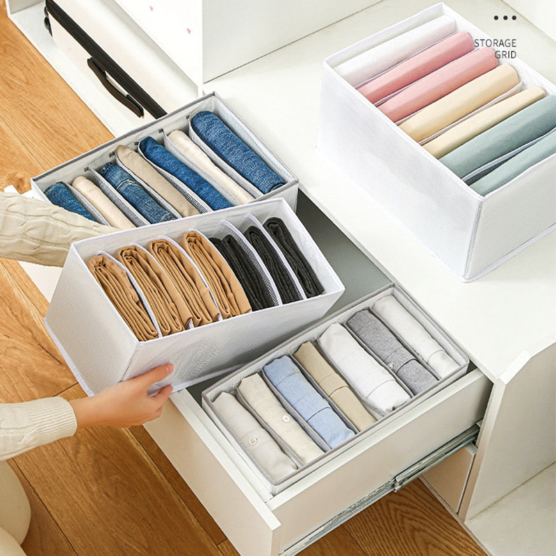 Underwear Storage Box Drawer Organizer Wardrobe Divider Boxes Clothes Storage for Scarfs Jeans T-shirt Socks Drawer Organizador