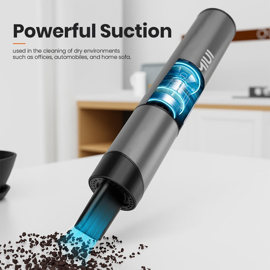 MIUI Mini Portable Vacuum Cleaner Cordless Handheld Vacuum with 3 Suction heads Easy to Clean for Desktop Keyboard &amp; Car (USB)