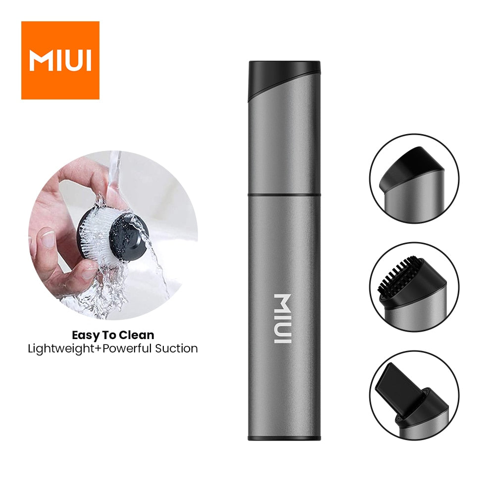 MIUI Mini Portable Vacuum Cleaner Cordless Handheld Vacuum with 3 Suction heads Easy to Clean for Desktop Keyboard &amp; Car (USB)