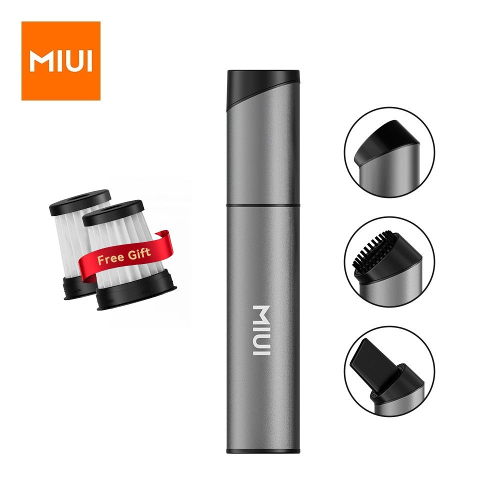 MIUI Mini Portable Vacuum Cleaner Cordless Handheld Vacuum with 3 Suction heads Easy to Clean for Desktop Keyboard &amp; Car (USB)